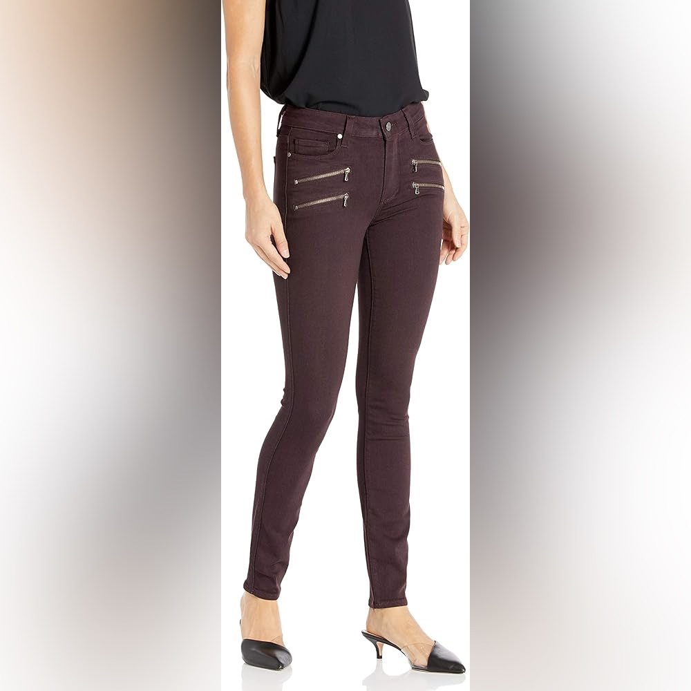 EUC Paige Women’s Transcend Edgemont High Waist Skinny Jeans in Deep Vino